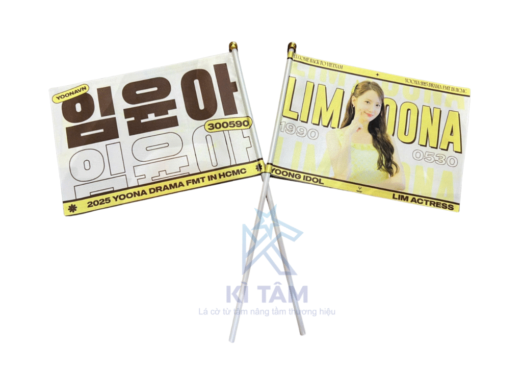 cờ cầm tay in logo