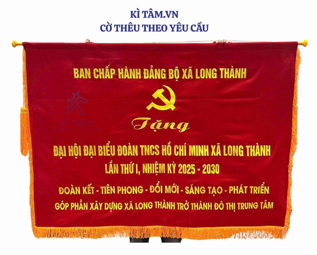 Cờ Đại Hội THÊU nội dung theo yêu cầu